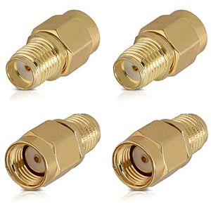 kwmobile 4x Adaptateur RP-SMA Mâle vers SMA Femelle Lot Connecteur Coaxial sans broche pour Fiche Antenne Répéteur Wi-Fi Radio Audio Vidéo - Publicité kwmobile 4x Adaptateur RP-SMA Mâle vers SMA Femelle Lot Connecteur Coaxial sans broche pour Fiche Antenne Répéteur Wi-Fi Radio Audio Vidéo - Publicité