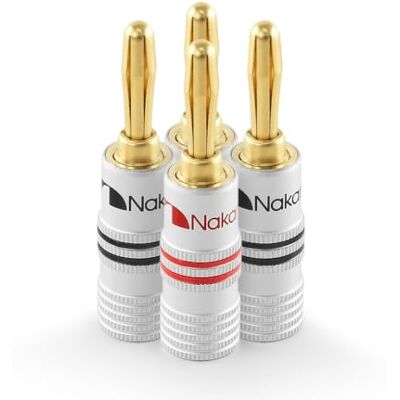 Nakamichi Fiche banane plaquée or 24K 12 AWG 18 AWG Calibre 4 mm pour haut-parleurs Amplificateur Hi-Fi Récepteur AV Stéréo Home Cinéma Audio Fil Câble Connecteur à vis 4 pièces (2 paires) - Publicité Nakamichi Fiche banane plaquée or 24K 12 AWG 18 AWG Calibre 4 mm pour haut-parleurs Amplificateur Hi-Fi Récepteur AV Stéréo Home Cinéma Audio Fil Câble Connecteur à vis 4 pièces (2 paires) - Publicité
