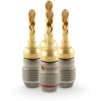 Nakamichi FanLock Fiche banane BFA plaquée or 24K 10 AWG 18 AWG Calibre 4 mm pour haut-parleurs Amplificateur Hi-Fi Stéréo Home Cinéma Audio Fil Câble Rapide Connecteur, 4 pièces (2 paires) - Publicité Nakamichi FanLock Fiche banane BFA plaquée or 24K 10 AWG 18 AWG Calibre 4 mm pour haut-parleurs Amplificateur Hi-Fi Stéréo Home Cinéma Audio Fil Câble Rapide Connecteur, 4 pièces (2 paires) - Publicité