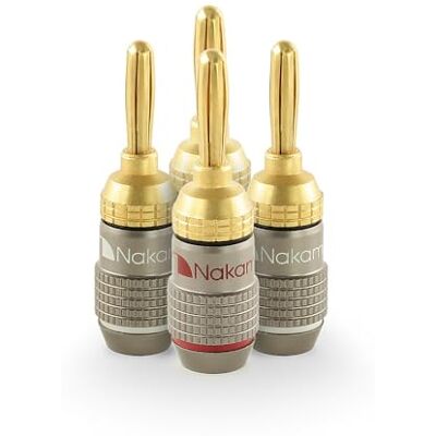 Nakamichi FanLock Fiche banane plaquée or 24K 10 AWG 18 AWG Calibre 4 mm pour haut-parleurs Amplificateur Hi-Fi Récepteur Stéréo Home Cinéma Audio Fil Câble Rapide Connecteur, 4 pièces (2 paires) - Publicité Nakamichi FanLock Fiche banane plaquée or 24K 10 AWG 18 AWG Calibre 4 mm pour haut-parleurs Amplificateur Hi-Fi Récepteur Stéréo Home Cinéma Audio Fil Câble Rapide Connecteur, 4 pièces (2 paires) - Publicité