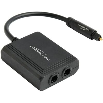 KabelDirekt – Répartiteur TOSLINK 1 vers 2 – adaptateur Y, noir Répartiteur/adaptateur Y TOSLINK optique – envoie une source audio vers 2 sorties (barre de son, ampli/hi-fi, TV), S/PDIF - Publicité KabelDirekt – Répartiteur TOSLINK 1 vers 2 – adaptateur Y, noir Répartiteur/adaptateur Y TOSLINK optique – envoie une source audio vers 2 sorties (barre de son, ampli/hi-fi, TV), S/PDIF - Publicité