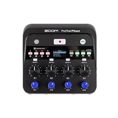 Zoom P4next enregistreur de podcast, 4 entrées microphone XLR, 4 sorties casque, réduction du bruit AI, effets de tonalité et de comp, entrée téléphone, pavés sonores, enregistrement sur SD - Publicité Zoom P4next enregistreur de podcast, 4 entrées microphone XLR, 4 sorties casque, réduction du bruit AI, effets de tonalité et de comp, entrée téléphone, pavés sonores, enregistrement sur SD - Publicité