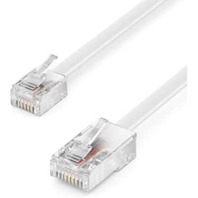 deleyCON 20m Câble Téléphone RJ11 vers RJ45 Modulaire plat RJ11 Fiche vers RJ45 Connecteur Réseau Prise Téléphone Modem Routeur FAX ISDN DSL VDSL Internet Blanc - Publicité deleyCON 20m Câble Téléphone RJ11 vers RJ45 Modulaire plat RJ11 Fiche vers RJ45 Connecteur Réseau Prise Téléphone Modem Routeur FAX ISDN DSL VDSL Internet Blanc - Publicité