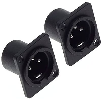 Keple Fiche XLR châssis 3 broches fiche 3 broches connexion à souder pour prise microphone haut-parleur 2 pièces - Publicité Keple Fiche XLR châssis 3 broches fiche 3 broches connexion à souder pour prise microphone haut-parleur 2 pièces - Publicité