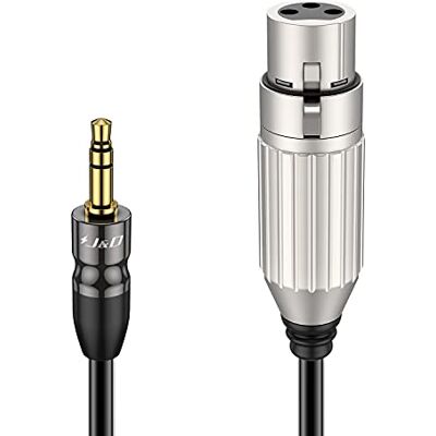 J&D Câble Microphone XLR vers Jack 3,5mm, XLR Femelle vers TRS Mâle 1/8 Pouce, Gaine PVC, Câble Symétrique 2,7m pour Appareil Photo DSLR et Carte Son - Publicité J&D Câble Microphone XLR vers Jack 3,5mm, XLR Femelle vers TRS Mâle 1/8 Pouce, Gaine PVC, Câble Symétrique 2,7m pour Appareil Photo DSLR et Carte Son - Publicité