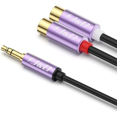 J&D Câble Jack 3.5mm vers 2 RCA, Adaptateur Audio Stéréo Mâle vers 2 RCA Femelle, Connecteurs Plaqués Or, Câble Robuste pour Amplificateur Haut-Parleur TV Home Cinéma, 0.3m - Publicité J&D Câble Jack 3.5mm vers 2 RCA, Adaptateur Audio Stéréo Mâle vers 2 RCA Femelle, Connecteurs Plaqués Or, Câble Robuste pour Amplificateur Haut-Parleur TV Home Cinéma, 0.3m - Publicité