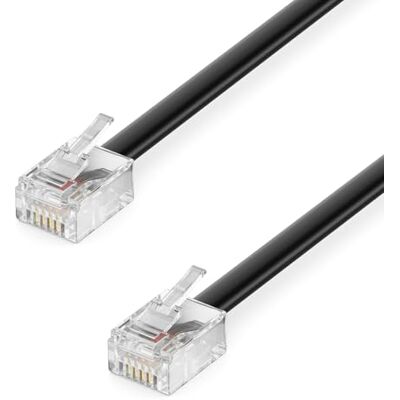 deleyCON 50m Câble Téléphone RJ11 Modulaire 99% Cuivre AWG 28 6P4C Western 2x Fiche RJ11 avec plat pour Prise Modem Routeur Fax ISDN DSL VDSL Internet Noir - Publicité deleyCON 50m Câble Téléphone RJ11 Modulaire 99% Cuivre AWG 28 6P4C Western 2x Fiche RJ11 avec plat pour Prise Modem Routeur Fax ISDN DSL VDSL Internet Noir - Publicité