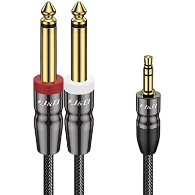 J&D Câble Audio Jack 3,5 mm vers Double 6,35 mm 1,8 Mètre, Splitter Y Stéréo Mono Jack Mâle 3,5mm vers 2x 6,35mm pour Amplificateur, Table de Mixage, Enregistreur Audio et Guitare - Publicité J&D Câble Audio Jack 3,5 mm vers Double 6,35 mm 1,8 Mètre, Splitter Y Stéréo Mono Jack Mâle 3,5mm vers 2x 6,35mm pour Amplificateur, Table de Mixage, Enregistreur Audio et Guitare - Publicité
