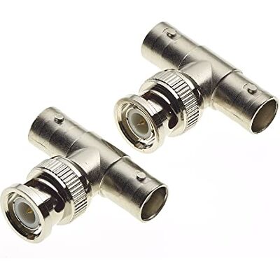 Keple BNC mâle vers 2x femelles Adaptateur en T 50 ohms 3 voies type T double femelle Connecteur adaptateur Splitter, pour câble coaxial, CCTV, antenne 2 pièces - Publicité Keple BNC mâle vers 2x femelles Adaptateur en T 50 ohms 3 voies type T double femelle Connecteur adaptateur Splitter, pour câble coaxial, CCTV, antenne 2 pièces - Publicité