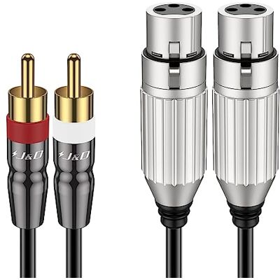 J&D 2 RCA Mâle vers 2 XLR Femelle Câble, Câble Audio HiFi Asymétrique Double XLR vers RCA Cordon Stéréo D'interconnexion pour Haut-parleur, Micro à Condensateur, Table de Mixage et Amplificateur, 1,8m - Publicité J&D 2 RCA Mâle vers 2 XLR Femelle Câble, Câble Audio HiFi Asymétrique Double XLR vers RCA Cordon Stéréo D'interconnexion pour Haut-parleur, Micro à Condensateur, Table de Mixage et Amplificateur, 1,8m - Publicité
