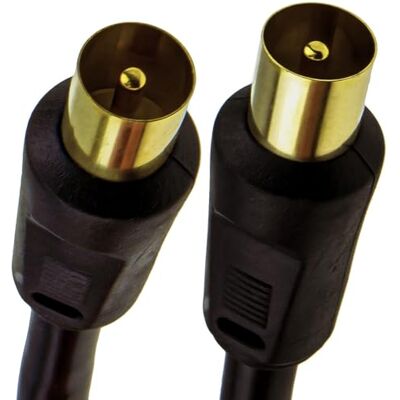 kenable Câble coaxial RF RG6 pour antenne TV Noir 1,8 m - Publicité kenable Câble coaxial RF RG6 pour antenne TV Noir 1,8 m - Publicité