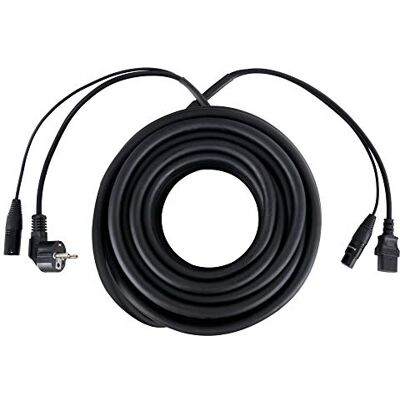 Pronomic Stage EUIECD-20 Câble Hybride IEC/DMX, Câble d’alimentation 3x0 Câble combo pour alimentation et signal DMX, Fini les câbles emmêlés pour connecter vos effets lumineux DMX, Couleur: noir - Publicité Pronomic Stage EUIECD-20 Câble Hybride IEC/DMX, Câble d’alimentation 3x0 Câble combo pour alimentation et signal DMX, Fini les câbles emmêlés pour connecter vos effets lumineux DMX, Couleur: noir - Publicité