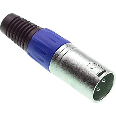 Keple 3 broches XLR mâle bleu audio microphone prise DMX prise jack adaptateur nickelé prise de construction en métal avec boîtier en plastique - Publicité Keple 3 broches XLR mâle bleu audio microphone prise DMX prise jack adaptateur nickelé prise de construction en métal avec boîtier en plastique - Publicité