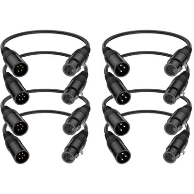 J&D Câble XLR, XLR 3 Broches vers 5 Broches, Femelle vers Mâle et Mâle vers Femelle Câble Audio, Câbles d’Éclairage DMX, Paquet de 8, 30 cm - Publicité J&D Câble XLR, XLR 3 Broches vers 5 Broches, Femelle vers Mâle et Mâle vers Femelle Câble Audio, Câbles d’Éclairage DMX, Paquet de 8, 30 cm - Publicité
