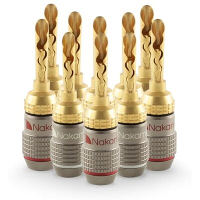 Nakamichi FanLock Fiche banane BFA plaquée or 24K 10 AWG 18 AWG Calibre 4 mm pour haut-parleurs Amplificateur Hi-Fi Stéréo Home Cinéma Audio Fil Câble Rapide Connecteur, 10 pièces (5 paires) - Publicité Nakamichi FanLock Fiche banane BFA plaquée or 24K 10 AWG 18 AWG Calibre 4 mm pour haut-parleurs Amplificateur Hi-Fi Stéréo Home Cinéma Audio Fil Câble Rapide Connecteur, 10 pièces (5 paires) - Publicité