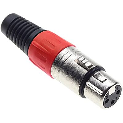 Keple 3-polige XLR-Buchse, rot Buchse für Audio-Mikrofon-DMX-Stecker, nicked-plated Adapter, Metallkonstruktion, Stecker mit Kunststoffgehäuse - Publicité Keple 3-polige XLR-Buchse, rot Buchse für Audio-Mikrofon-DMX-Stecker, nicked-plated Adapter, Metallkonstruktion, Stecker mit Kunststoffgehäuse - Publicité