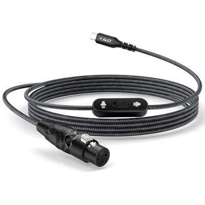 J&D Câble USB C vers XLR pour Microphone, Cordon Audio 2 en 1 avec Bouton de Commutation, Compatible iPhone Série 15, Prise en Charge Enregistrement et Lecture Audio, Connecteur XLR Femelle, 2 m - Publicité J&D Câble USB C vers XLR pour Microphone, Cordon Audio 2 en 1 avec Bouton de Commutation, Compatible iPhone Série 15, Prise en Charge Enregistrement et Lecture Audio, Connecteur XLR Femelle, 2 m - Publicité