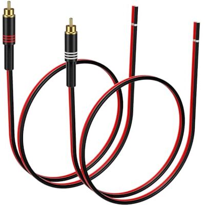 J&D Adaptateur RCA vers Câble Haut-parleur, 2 Pcs 20AWG 0.3 m, Connecteur RCA Mâle vers Fil Nu pour Réparer Câbles de Haut-parleurs, Compatible avec Amplificateurs, Récepteurs AV - Publicité J&D Adaptateur RCA vers Câble Haut-parleur, 2 Pcs 20AWG 0.3 m, Connecteur RCA Mâle vers Fil Nu pour Réparer Câbles de Haut-parleurs, Compatible avec Amplificateurs, Récepteurs AV - Publicité