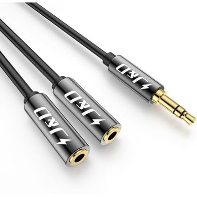 J&D 3,5 mm to 2X 3,5 mm Câble, Plaqué Or Coquille de Cuivre Heavy Duty 3,5mm 1/8 TRS Mâle vers 2 x 3,5mm 1/8 TRS Femelle Adaptateur Audio stéréo Y Splitter Câble, 0.2 Meter - Publicité J&D 3,5 mm to 2X 3,5 mm Câble, Plaqué Or Coquille de Cuivre Heavy Duty 3,5mm 1/8 TRS Mâle vers 2 x 3,5mm 1/8 TRS Femelle Adaptateur Audio stéréo Y Splitter Câble, 0.2 Meter - Publicité