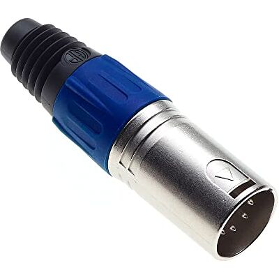 Keple Fiche XLR 5 broches, bleue fiche jack DMX pour microphone audio mâle, adaptateur nickelé, fiche en métal avec boîtier en plastique. Publicité Keple Fiche XLR 5 broches, bleue fiche jack DMX pour microphone audio mâle, adaptateur nickelé, fiche en métal avec boîtier en plastique. Publicité