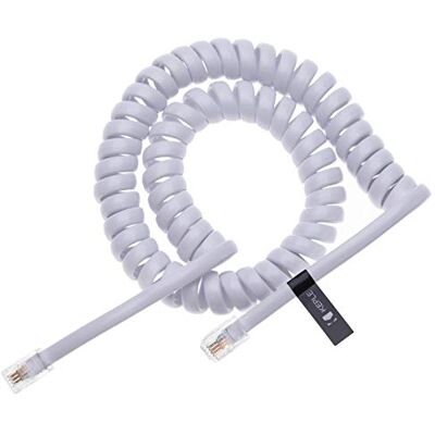 Keple Câble téléphonique TeRJ10 Câble de téléphone incurvé à ressort en spirale Fil de combiné 3 mètres Compatible avec les téléphones fixes AT&T, Cisco, NEC, ROLM, ITT, TI etc (Blanc) - Publicité Keple Câble téléphonique TeRJ10 Câble de téléphone incurvé à ressort en spirale Fil de combiné 3 mètres Compatible avec les téléphones fixes AT&T, Cisco, NEC, ROLM, ITT, TI etc (Blanc) - Publicité