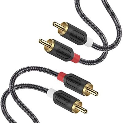 J&D Câble RCA 2,7 m, 2 RCA Mâle vers 2 Mâle Câble Audio Stéréo Cinch pour Système Hi-Fi, Amplificateur, Home Cinéma et Lecteur Blu-Ray, Connecteurs Plaqués Or, Tressage Nylon, Série Audiowave - Publicité J&D Câble RCA 2,7 m, 2 RCA Mâle vers 2 Mâle Câble Audio Stéréo Cinch pour Système Hi-Fi, Amplificateur, Home Cinéma et Lecteur Blu-Ray, Connecteurs Plaqués Or, Tressage Nylon, Série Audiowave - Publicité
