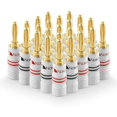 Nakamichi Fiche banane plaquée or 24K 12 AWG 18 AWG Calibre 4 mm pour haut-parleurs Amplificateur Hi-Fi Récepteur AV Stéréo Home Cinéma Audio Fil Câble Connecteur à vis 24 pièces (12 paires) - Publicité Nakamichi Fiche banane plaquée or 24K 12 AWG 18 AWG Calibre 4 mm pour haut-parleurs Amplificateur Hi-Fi Récepteur AV Stéréo Home Cinéma Audio Fil Câble Connecteur à vis 24 pièces (12 paires) - Publicité