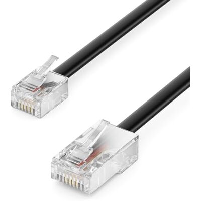 deleyCON 1m Câble Téléphone RJ11 vers RJ45 Modulaire plat RJ11 Fiche vers RJ45 Connecteur Réseau Prise Téléphone Modem Routeur FAX ISDN DSL VDSL Internet Noir - Publicité deleyCON 1m Câble Téléphone RJ11 vers RJ45 Modulaire plat RJ11 Fiche vers RJ45 Connecteur Réseau Prise Téléphone Modem Routeur FAX ISDN DSL VDSL Internet Noir - Publicité