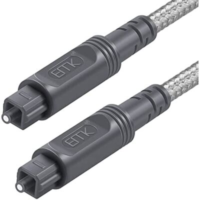 EMK Câbles Optique Câble Audio Numérique Optique Léger et flexible Cable Toslink Câble Audio Optical Câbles SPDIF pour Barre de son, Cinéma maison, Téléviseur, Haut-parleur (Gris, 3 m) - Publicité EMK Câbles Optique Câble Audio Numérique Optique Léger et flexible Cable Toslink Câble Audio Optical Câbles SPDIF pour Barre de son, Cinéma maison, Téléviseur, Haut-parleur (Gris, 3 m) - Publicité