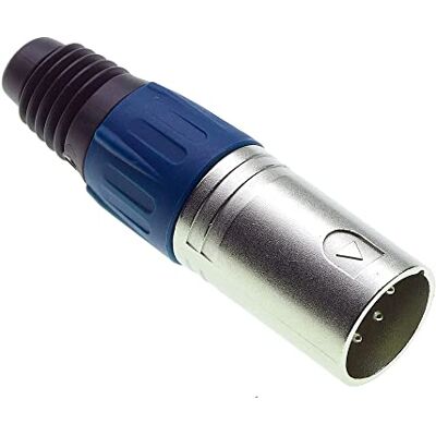 Keple Fiche XLR 4 broches, bleue fiche jack DMX pour microphone audio mâle, adaptateur nickelé, fiche en métal avec boîtier en plastique - Publicité Keple Fiche XLR 4 broches, bleue fiche jack DMX pour microphone audio mâle, adaptateur nickelé, fiche en métal avec boîtier en plastique - Publicité