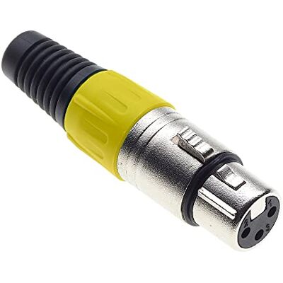 Keple Prise XLR 3 broches, jaune prise pour microphone audio prise DMX, adaptateur nickelé, fiche métallique avec boîtier en plastique - Publicité Keple Prise XLR 3 broches, jaune prise pour microphone audio prise DMX, adaptateur nickelé, fiche métallique avec boîtier en plastique - Publicité