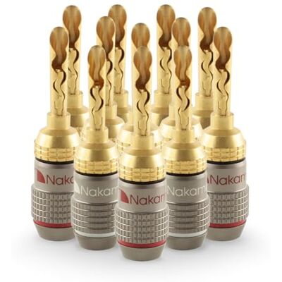 Nakamichi FanLock Fiche banane BFA plaquée or 24K 10 AWG 18 AWG Calibre 4 mm pour haut-parleurs Amplificateur Hi-Fi Stéréo Home Cinéma Audio Fil Câble Rapide Connecteur, 12 pièces (6 paires) - Publicité Nakamichi FanLock Fiche banane BFA plaquée or 24K 10 AWG 18 AWG Calibre 4 mm pour haut-parleurs Amplificateur Hi-Fi Stéréo Home Cinéma Audio Fil Câble Rapide Connecteur, 12 pièces (6 paires) - Publicité