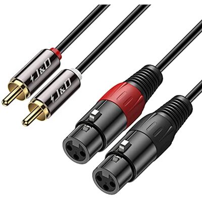 J&D 2 RCA vers 2 XLR Câble, PVC écalé Unbalanced 2x XLR Femelle à 2x RCA Mâle HiFi Audio Stéréo Adaptateur de Câble Interconnexion pour Mixeur de Microphone à Condensateur AMP, 1,8 Meter - Publicité J&D 2 RCA vers 2 XLR Câble, PVC écalé Unbalanced 2x XLR Femelle à 2x RCA Mâle HiFi Audio Stéréo Adaptateur de Câble Interconnexion pour Mixeur de Microphone à Condensateur AMP, 1,8 Meter - Publicité