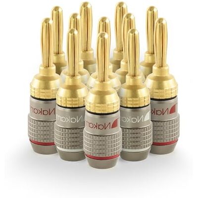 Nakamichi FanLock Fiche banane plaquée or 24K 10 AWG 18 AWG Calibre 4 mm pour haut-parleurs Amplificateur Hi-Fi Récepteur Stéréo Home Cinéma Audio Fil Câble Rapide Connecteur, 12 pièces (6 paires) - Publicité Nakamichi FanLock Fiche banane plaquée or 24K 10 AWG 18 AWG Calibre 4 mm pour haut-parleurs Amplificateur Hi-Fi Récepteur Stéréo Home Cinéma Audio Fil Câble Rapide Connecteur, 12 pièces (6 paires) - Publicité