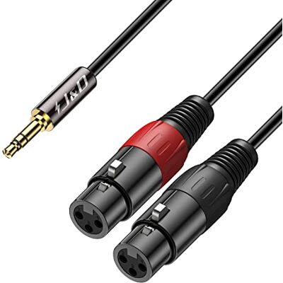 J&D 3,5mm vers 2 XLR Microphone Câble, 2x XLR Femelle à 3.5mm TRS Mâle Unbalanced Audio Stéréo Adaptateur de Patch Câble Interconnexion pour Smartphone,Laptop,Mic, 0,9 Meter - Publicité J&D 3,5mm vers 2 XLR Microphone Câble, 2x XLR Femelle à 3.5mm TRS Mâle Unbalanced Audio Stéréo Adaptateur de Patch Câble Interconnexion pour Smartphone,Laptop,Mic, 0,9 Meter - Publicité