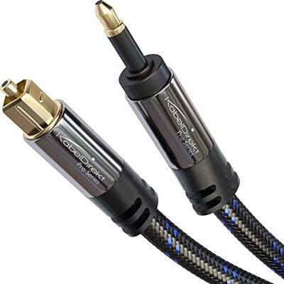 KabelDirekt – Câble audio optique Mini-TOSLINK – 1,0m Câble audio Mini-TOSLINK à TOSLINK, câble numérique S/PDIF / pour barres de son, systèmes stéréo, Hi-Fi - Publicité KabelDirekt – Câble audio optique Mini-TOSLINK – 1,0m Câble audio Mini-TOSLINK à TOSLINK, câble numérique S/PDIF / pour barres de son, systèmes stéréo, Hi-Fi - Publicité