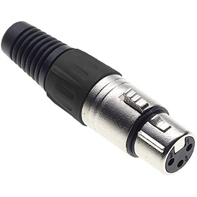 Keple Prise XLR 3 broches, noire prise pour microphone audio prise DMX, adaptateur nickelé, fiche métallique avec boîtier en plastique - Publicité Keple Prise XLR 3 broches, noire prise pour microphone audio prise DMX, adaptateur nickelé, fiche métallique avec boîtier en plastique - Publicité