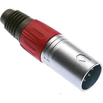 Keple Fiche XLR 4 broches, rouge mâle audio microphone DMX fiche jack, adaptateur nickelé, fiche en métal avec boîtier en plastique - Publicité Keple Fiche XLR 4 broches, rouge mâle audio microphone DMX fiche jack, adaptateur nickelé, fiche en métal avec boîtier en plastique - Publicité