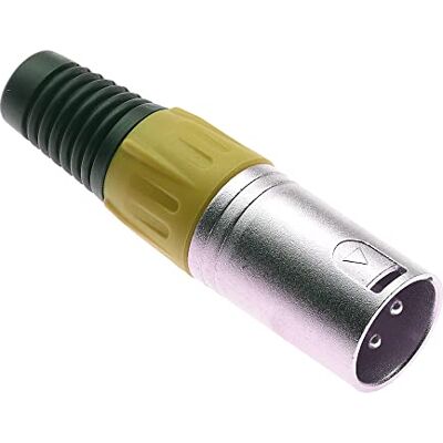 Keple Connecteur XLR 3 broches, jaune mâle audio microphone prise DMX prise jack, adaptateur nickelé, fiche en métal avec boîtier en plastique - Publicité Keple Connecteur XLR 3 broches, jaune mâle audio microphone prise DMX prise jack, adaptateur nickelé, fiche en métal avec boîtier en plastique - Publicité