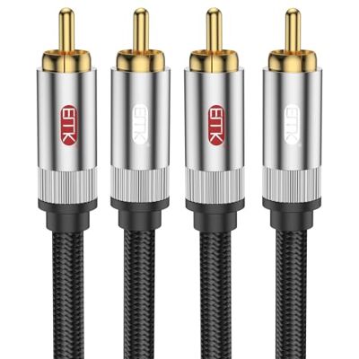 EMK Câble audio coaxial RCA Câble audio numérique 2 vers 2 RCA Pour amplificateur, haut-parleur, barre de son, home cinéma et systèmes HiFi - Publicité EMK Câble audio coaxial RCA Câble audio numérique 2 vers 2 RCA Pour amplificateur, haut-parleur, barre de son, home cinéma et systèmes HiFi - Publicité