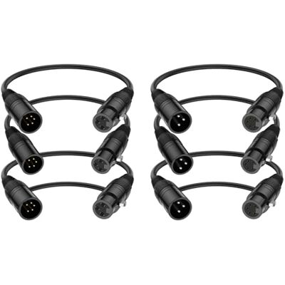 J&D Câble XLR, XLR 3 Broches vers 5 Broches, Femelle vers Mâle et Mâle vers Femelle Câble Audio, Câbles d’Éclairage DMX, Paquet de 6, 30 cm - Publicité J&D Câble XLR, XLR 3 Broches vers 5 Broches, Femelle vers Mâle et Mâle vers Femelle Câble Audio, Câbles d’Éclairage DMX, Paquet de 6, 30 cm - Publicité