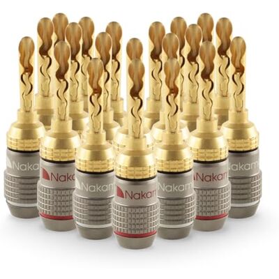Nakamichi FanLock Fiche banane BFA plaquée or 24K 10 AWG 18 AWG Calibre 4 mm pour haut-parleurs Amplificateur Hi-Fi Stéréo Home Cinéma Audio Fil Câble Rapide Connecteur, 20 pièces (10 paires) - Publicité Nakamichi FanLock Fiche banane BFA plaquée or 24K 10 AWG 18 AWG Calibre 4 mm pour haut-parleurs Amplificateur Hi-Fi Stéréo Home Cinéma Audio Fil Câble Rapide Connecteur, 20 pièces (10 paires) - Publicité
