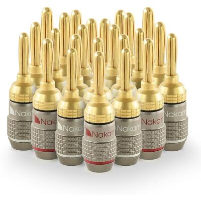 Nakamichi FanLock Fiche banane plaquée or 24K 10 AWG 18 AWG Calibre 4 mm pour haut-parleurs Amplificateur Hi-Fi Récepteur Stéréo Home Cinéma Audio Fil Câble Rapide Connecteur, 24 pièces (12 paires) - Publicité Nakamichi FanLock Fiche banane plaquée or 24K 10 AWG 18 AWG Calibre 4 mm pour haut-parleurs Amplificateur Hi-Fi Récepteur Stéréo Home Cinéma Audio Fil Câble Rapide Connecteur, 24 pièces (12 paires) - Publicité