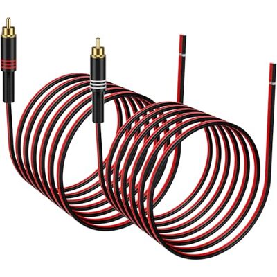 J&D Adaptateur RCA vers Câble Haut-parleur, 2 Pcs 20AWG 4.5 m, Connecteur RCA Mâle vers Fil Nu pour Réparer Câbles de Haut-parleurs, Compatible avec Amplificateurs, Récepteurs AV - Publicité J&D Adaptateur RCA vers Câble Haut-parleur, 2 Pcs 20AWG 4.5 m, Connecteur RCA Mâle vers Fil Nu pour Réparer Câbles de Haut-parleurs, Compatible avec Amplificateurs, Récepteurs AV - Publicité