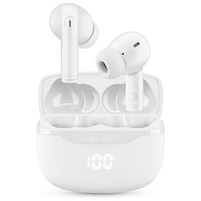 Cellular Line Key Écouteurs Intra-Auriculaires True Wireless, 16 Heures d’Autonomie, Étui avec Affichage LED, Double Master, Commandes Tactiles, Charge USB-C, Design de Poche, Blanc - Publicité Cellular Line Key Écouteurs Intra-Auriculaires True Wireless, 16 Heures d’Autonomie, Étui avec Affichage LED, Double Master, Commandes Tactiles, Charge USB-C, Design de Poche, Blanc - Publicité