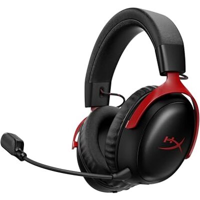 HyperX Cloud III S, Casque Gaming sans Fil, Bluetooth/2,4 GHz, PC/PS5/Xbox, jusqu'à 200h de Batterie, transducteurs 53 mm, DTS, Micro 10 mm, Rouge et Noir - Publicité HyperX Cloud III S, Casque Gaming sans Fil, Bluetooth/2,4 GHz, PC/PS5/Xbox, jusqu'à 200h de Batterie, transducteurs 53 mm, DTS, Micro 10 mm, Rouge et Noir - Publicité