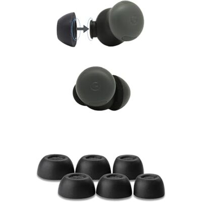 Comply TW-700-B Embouts de rechange en mousse à mémoire de forme pour Google Pixel Buds Pro 2, Soundcore Liberty 4 NC et plus Confort ultime, ajustement sûr, isolation acoustique supérieure Noir, - Publicité Comply TW-700-B Embouts de rechange en mousse à mémoire de forme pour Google Pixel Buds Pro 2, Soundcore Liberty 4 NC et plus Confort ultime, ajustement sûr, isolation acoustique supérieure Noir, - Publicité