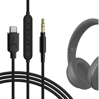 GEEKRIA Câble numérique USB-C vers audio avec micro compatible avec Beats Studio Pro/3, Solo 4/3, câble audio Type-C de remplacement avec micro intégré et contrôle du volume (1,2 m/4 ft) - Publicité GEEKRIA Câble numérique USB-C vers audio avec micro compatible avec Beats Studio Pro/3, Solo 4/3, câble audio Type-C de remplacement avec micro intégré et contrôle du volume (1,2 m/4 ft) - Publicité