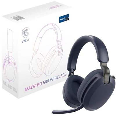 MSI Maestro 500 Wireless Navy Casque sans Fil, réduction Active du Bruit, Connexion 2,4 GHz, Bluetooth 5.4 ou Jack 3,5 mm, H-P de 40 mm, Micro rétractable « Flip-to-Mute », autonomie 90 Heures - Publicité MSI Maestro 500 Wireless Navy Casque sans Fil, réduction Active du Bruit, Connexion 2,4 GHz, Bluetooth 5.4 ou Jack 3,5 mm, H-P de 40 mm, Micro rétractable « Flip-to-Mute », autonomie 90 Heures - Publicité