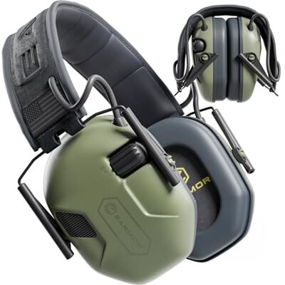 Earmor M300A Protection auditive électronique Coussinets ergonomiques en gel Étanchéité IPX5 Casque réducteur de bruit pour l'extérieur et le sport Design de protection pliable (vert) - Publicité Earmor M300A Protection auditive électronique Coussinets ergonomiques en gel Étanchéité IPX5 Casque réducteur de bruit pour l'extérieur et le sport Design de protection pliable (vert) - Publicité